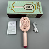 Brosse à cheveux avec spray – Modèle ovale violet